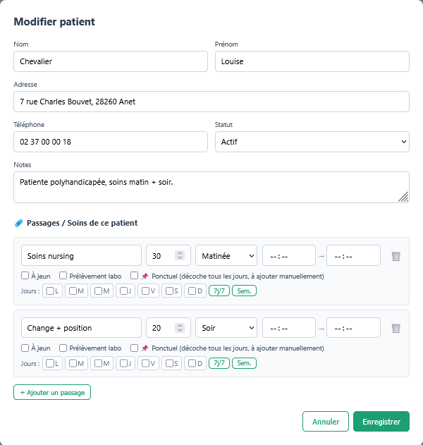 Fiche patient